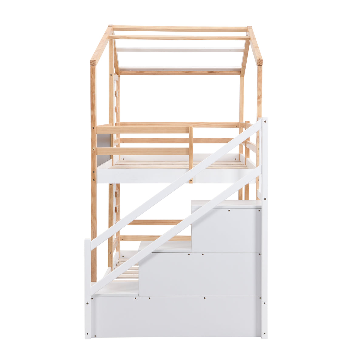 Twin Over Twin Bunk Bed House Bed With Roof Windows