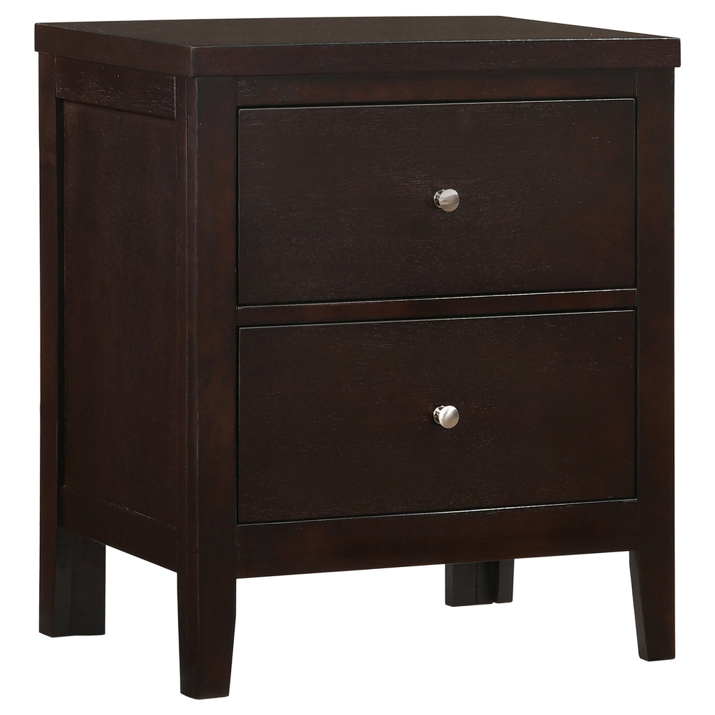 Garrett Cappuccino 2-Drawer Rectangular Nightstand