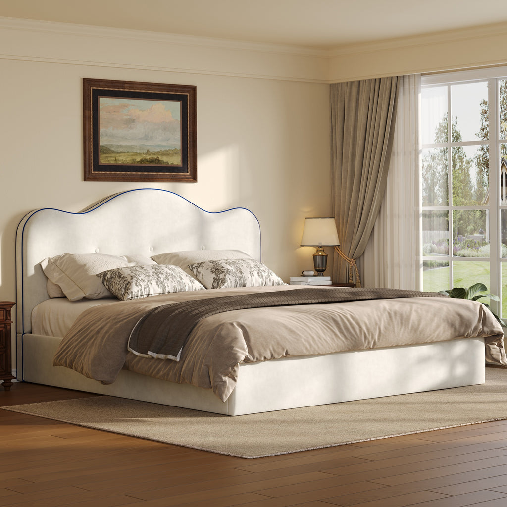 Queen Size Upholstered Platform Bed