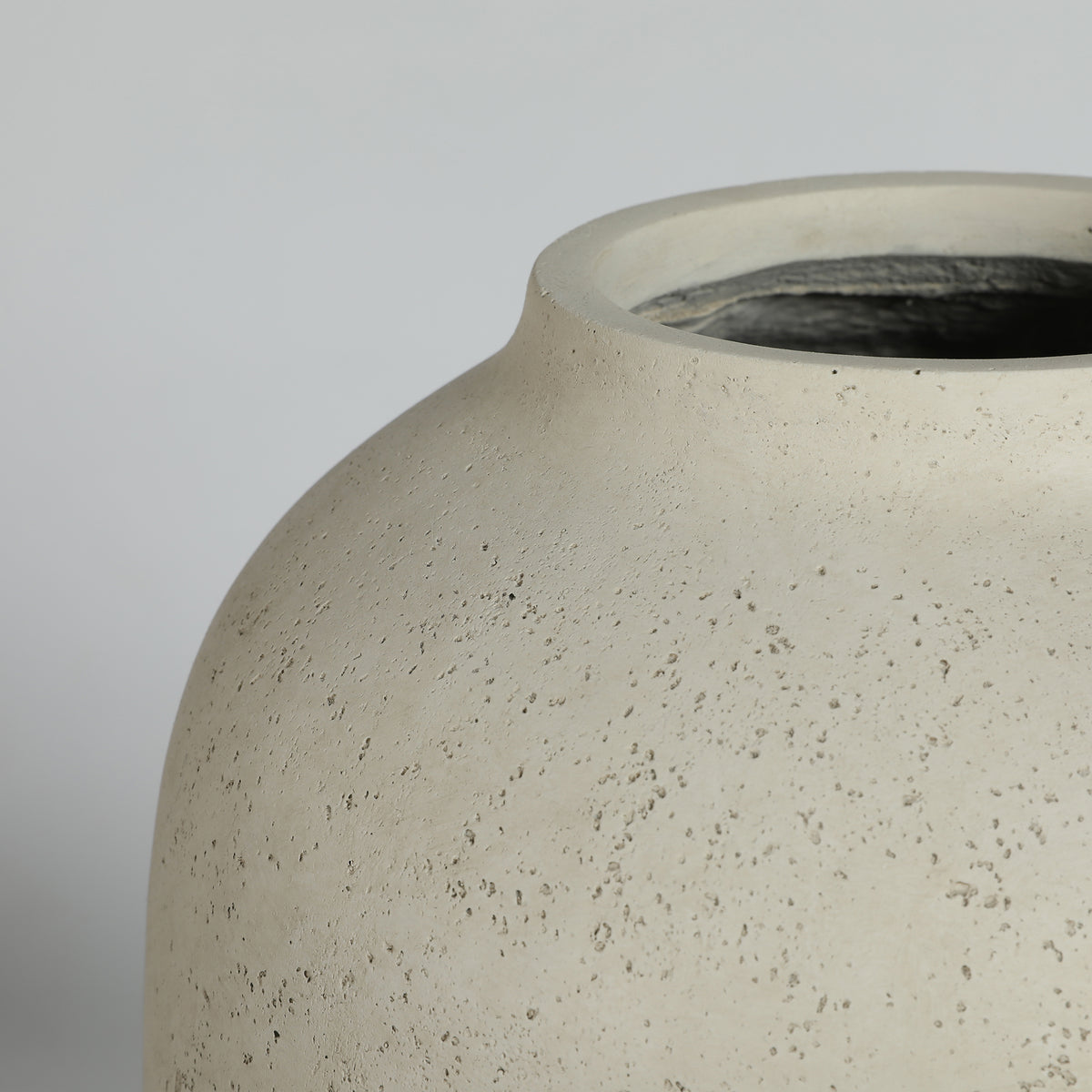 Round Concrete Planter - Large Outdoor Indoor Handmade Decorative Pot