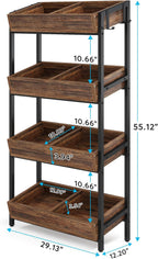 30 Inches 4-Tier Retail Display Rack with Hooks