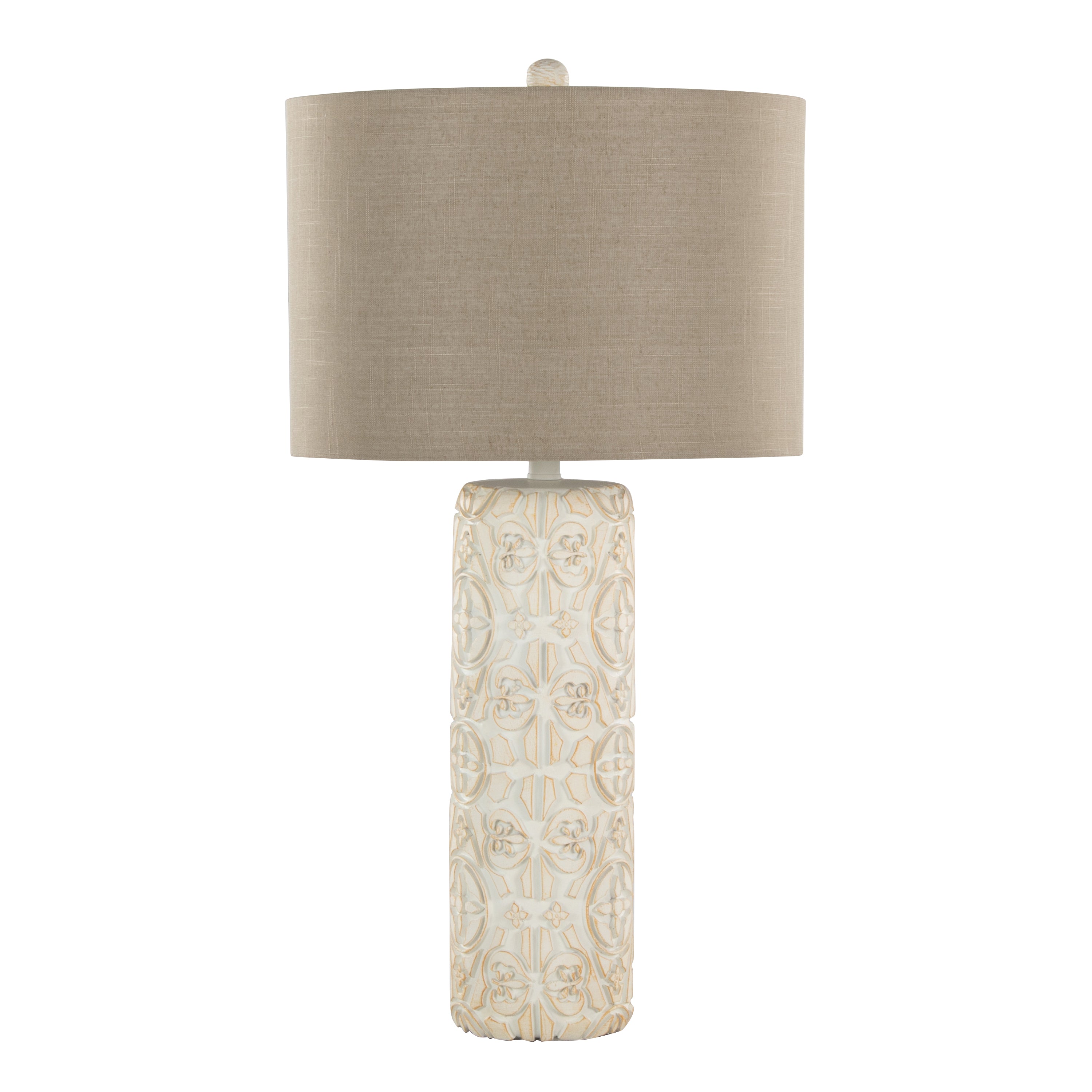 30" Contemporary Polyresin Table Lamp in Brushed Taos