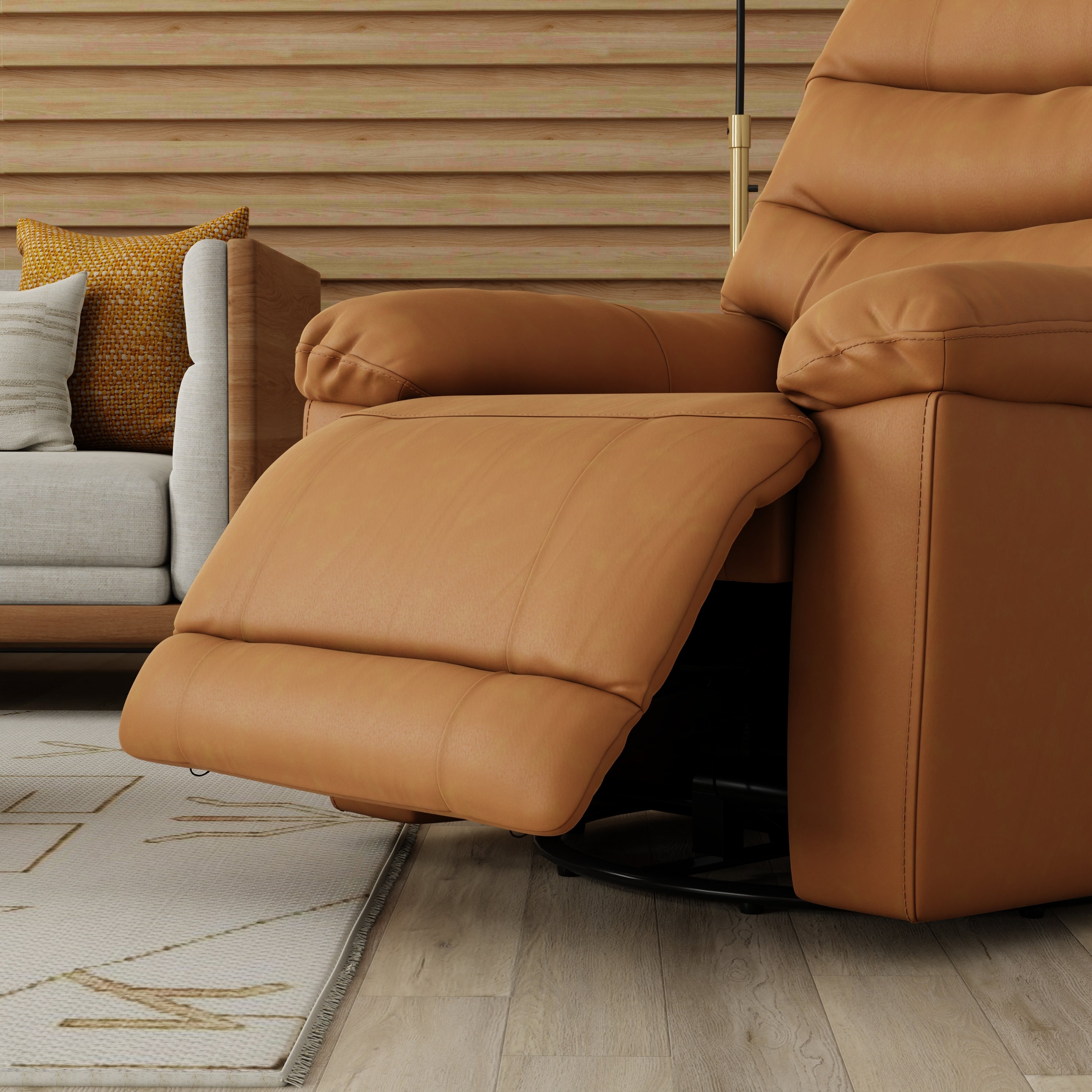 Global Home Swivel Glider Recliner with Manual Footrest In Oslo Antelope