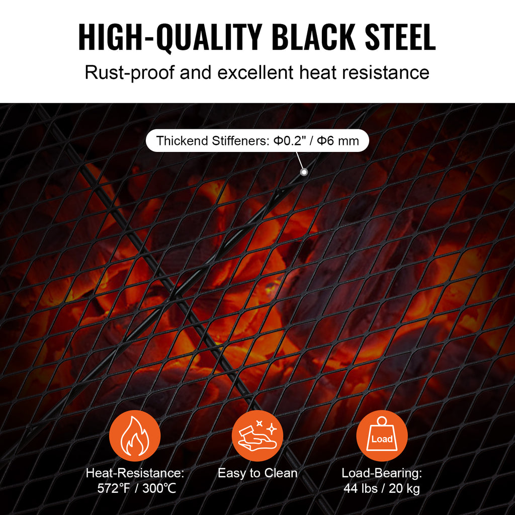 X-Marks Fire Pit Grill Grate - Round Cooking Grate - 36 Inch