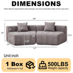 Chenille Curved Sectional Sofa with 2 Pillows