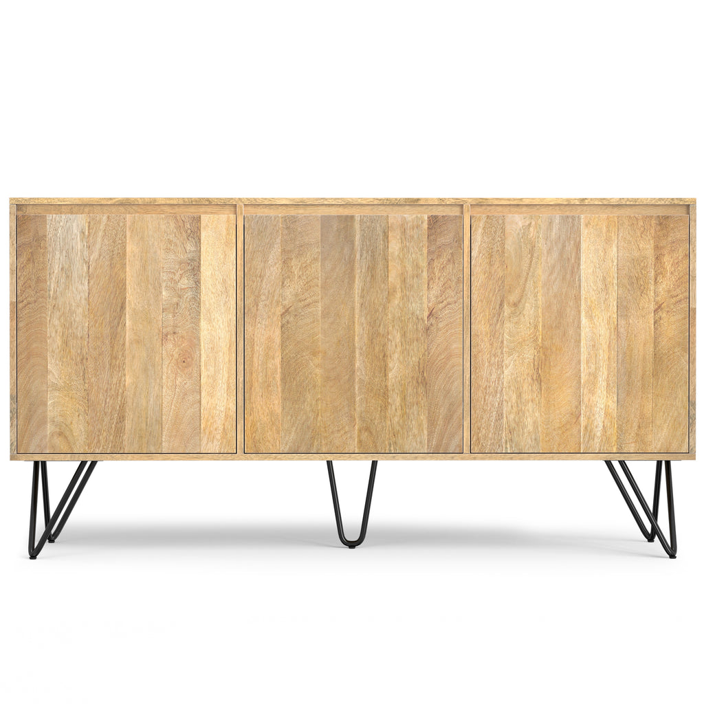 Hunter 60 Inch Wide Solid Mango Wood 3 Door Sideboard Buffet