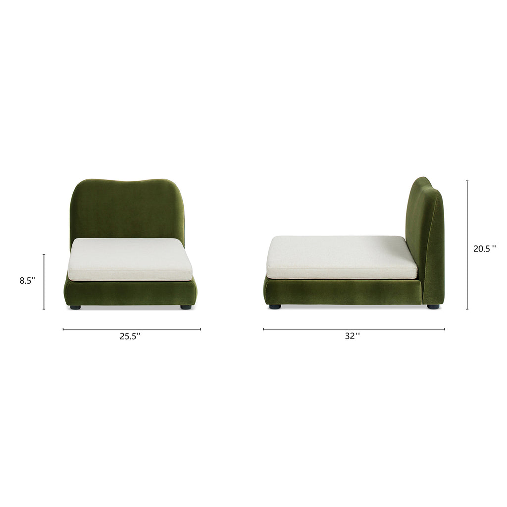 Roman Upholstered Modern Pet Bed - Olive