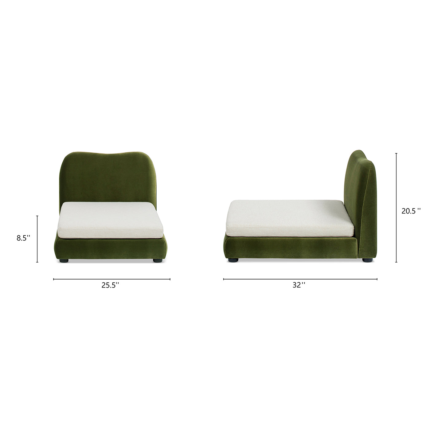 Roman Upholstered Modern Pet Bed - Olive