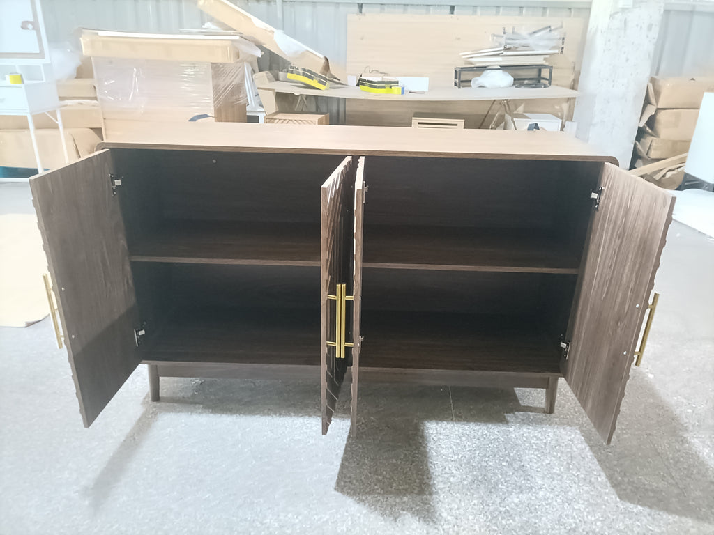 Carved 4-Door Sideboard Buffet Cabinet