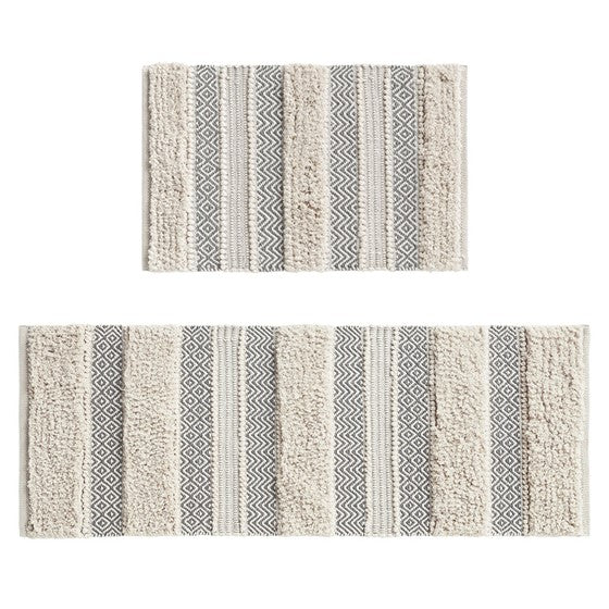 Woven Texture Stripe Bath Rug