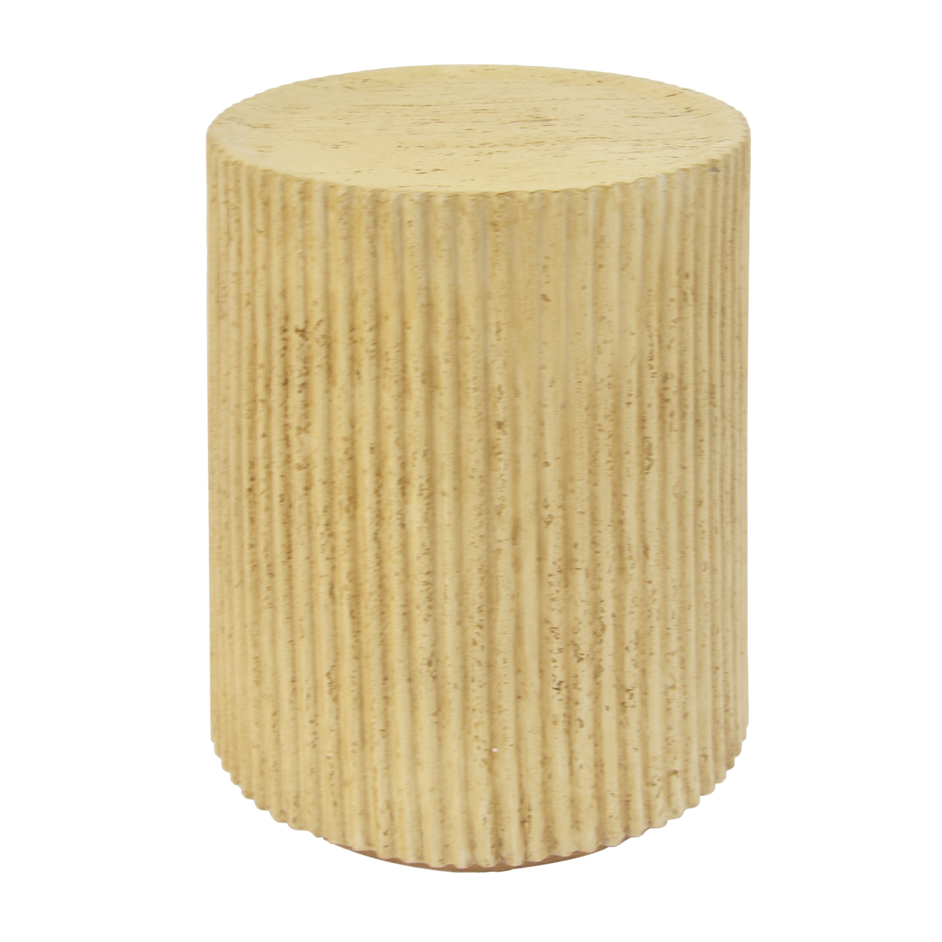 MGO Cylindrical Side Table with Wood-like Texture