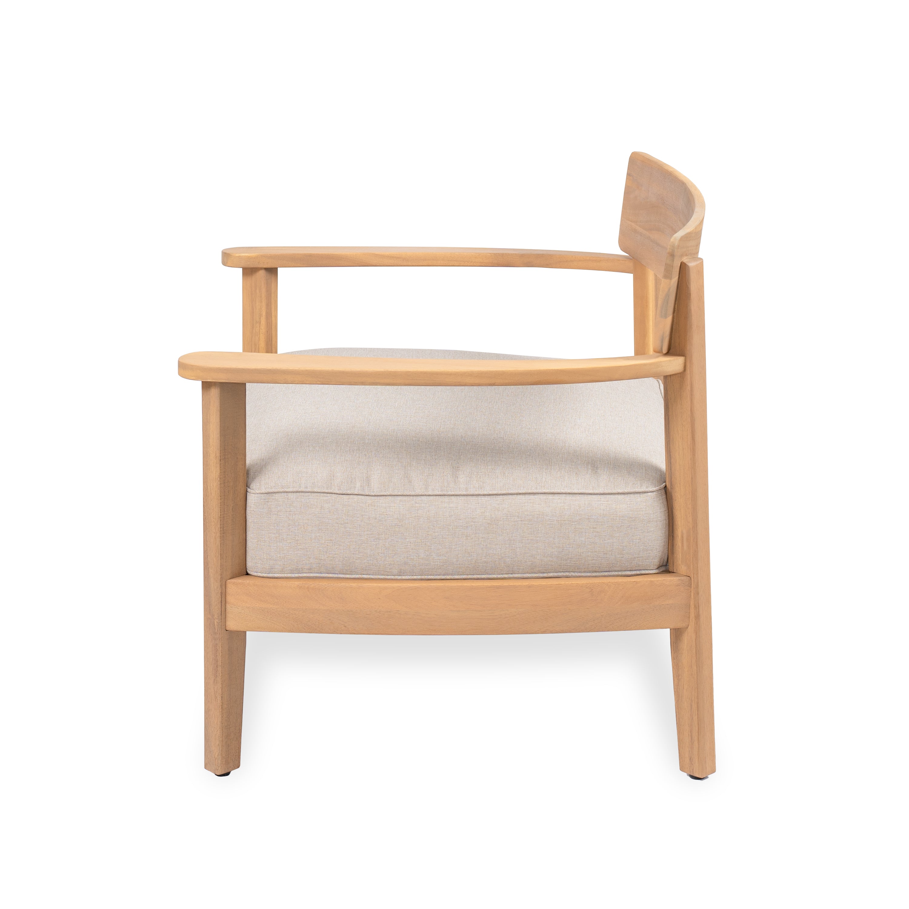 Mallorca Acacia Wood Club Chair With Seat Cushion, Set of 1
