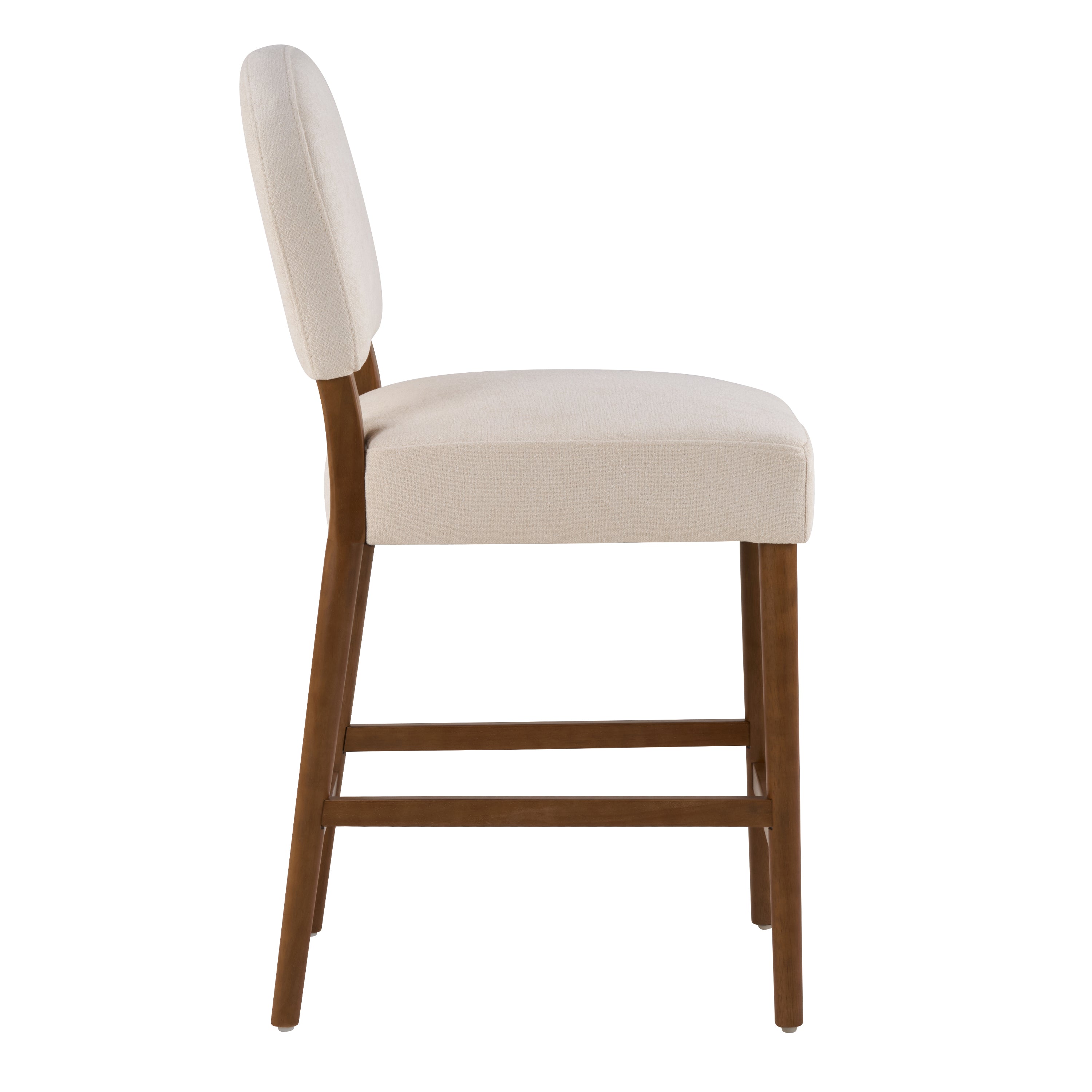 26" Seat Height Fabric & Rubberwood Bar Stool