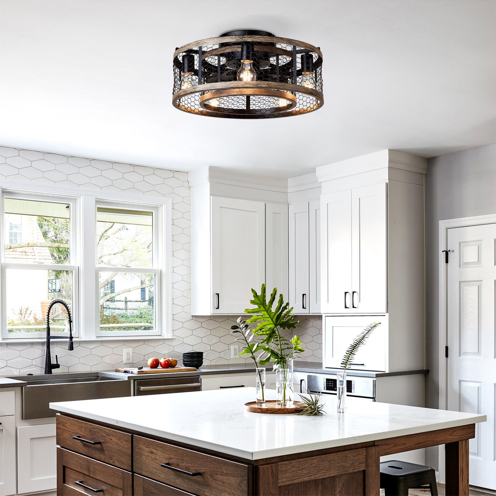 20'' Cage Ceiling Fan With Remote Control