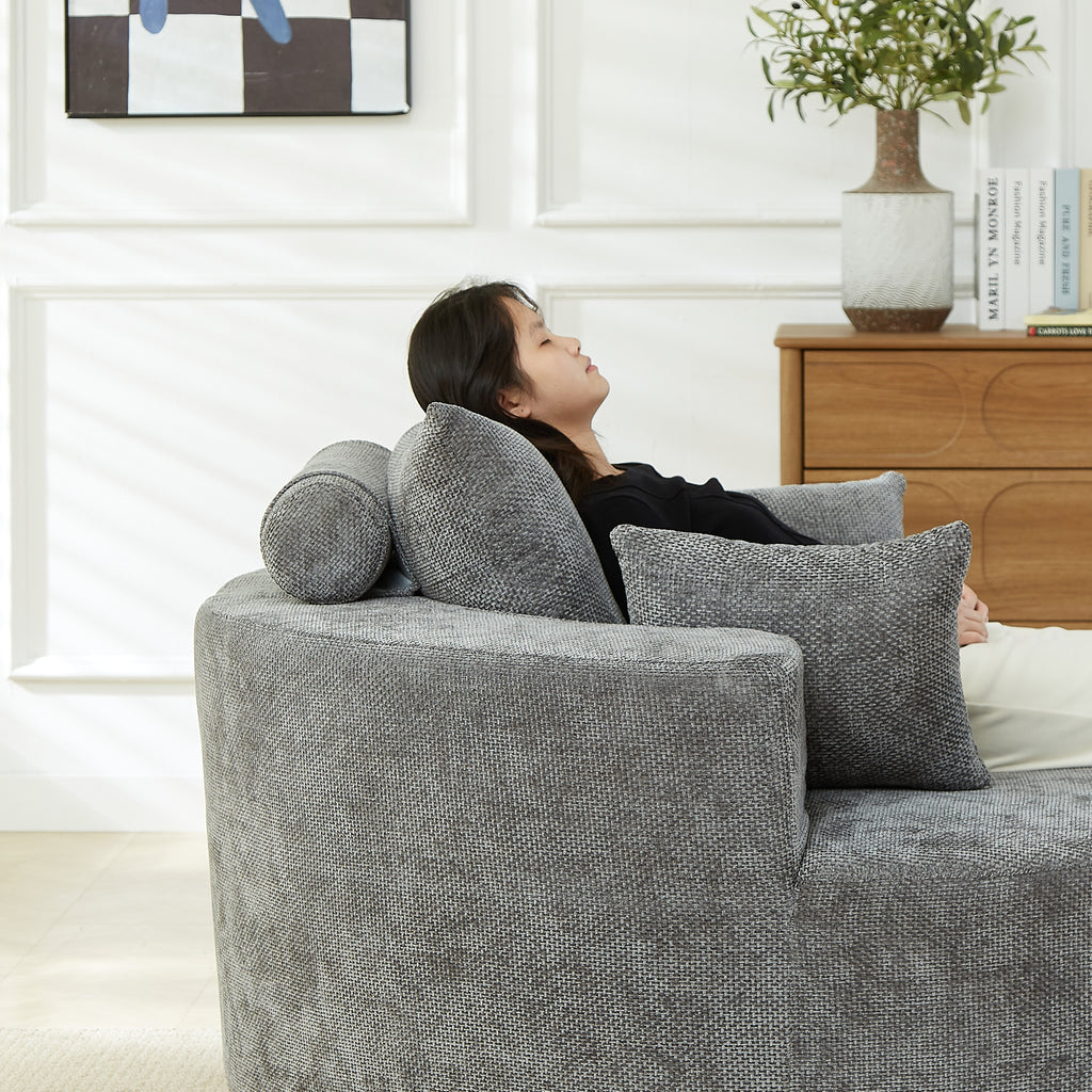 55''L Chenille Foam Single Swivel Chair
