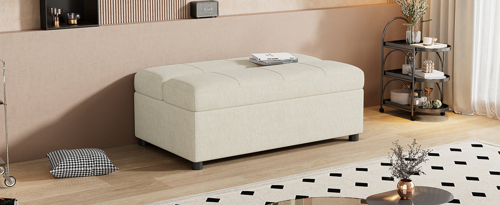 Twin Size Folding Ottoman Sleeper Bed with Mattress Convertible Guest Bed