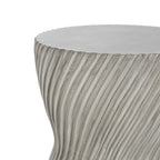 Outdoor MGO Concrete Hourglass Side Table with Spiral Pattern