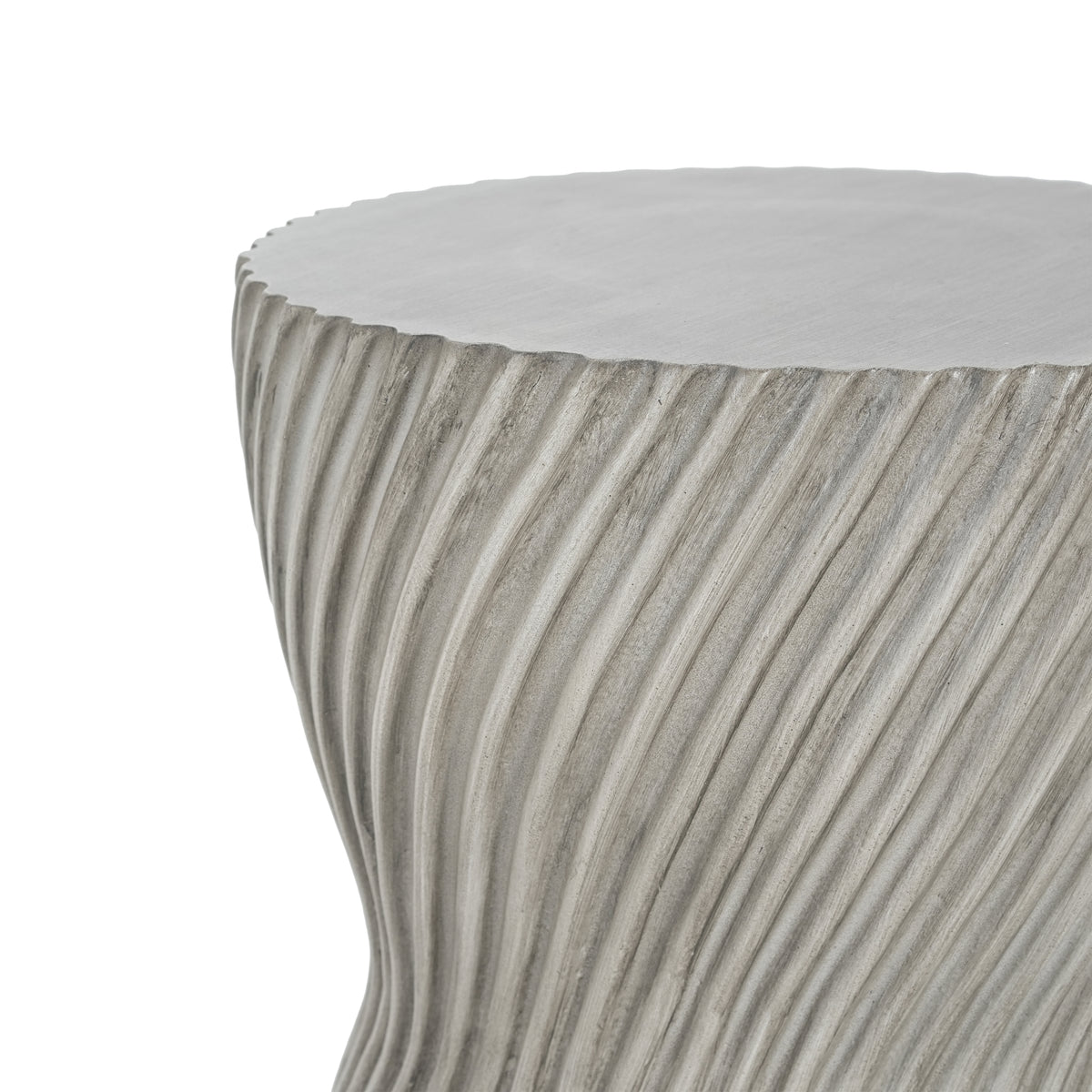 Outdoor MGO Concrete Hourglass Side Table with Spiral Pattern