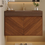 30" Modern Wall-Mounted Bathroom Vanity with Ceramic Sink