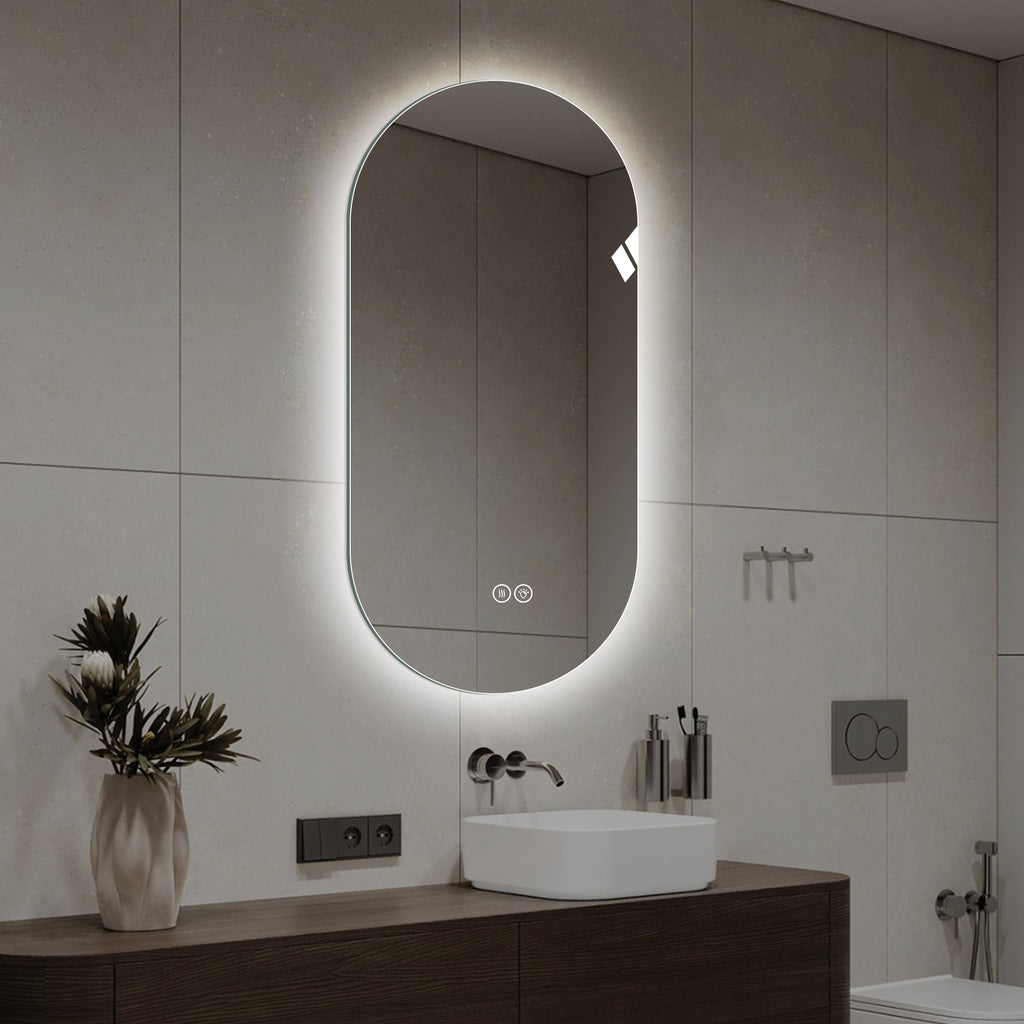 48" x 24" Smart Wall Mounted LED Touch Screen Anti-fog Mirror