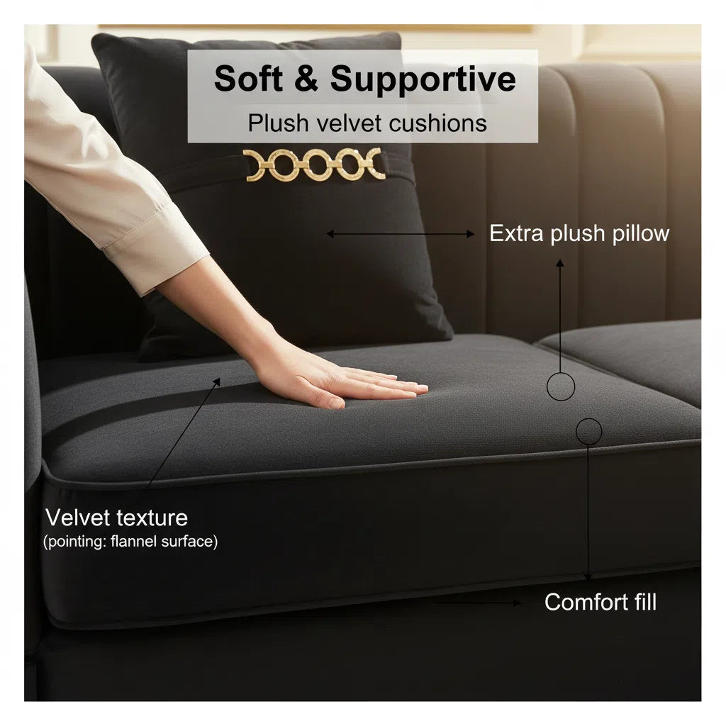 Mosharong 55" Sofa - Luxurious Velvet Seating
