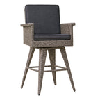 30" Outdoor Wicker Swivel Barstool with Water Resistant Cushion