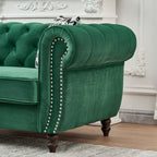 67" Chesterfield Velvet Upholstery Fabric Sofa