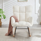 Tufted Upholstered Teddy Fabric Glider Chair for Living Room