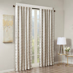 Jacquard Lined Total Blackout Rod Pocket/Back Tab Curtain Panel
