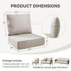 6" Thicker Outdoor Chair Cushion Set