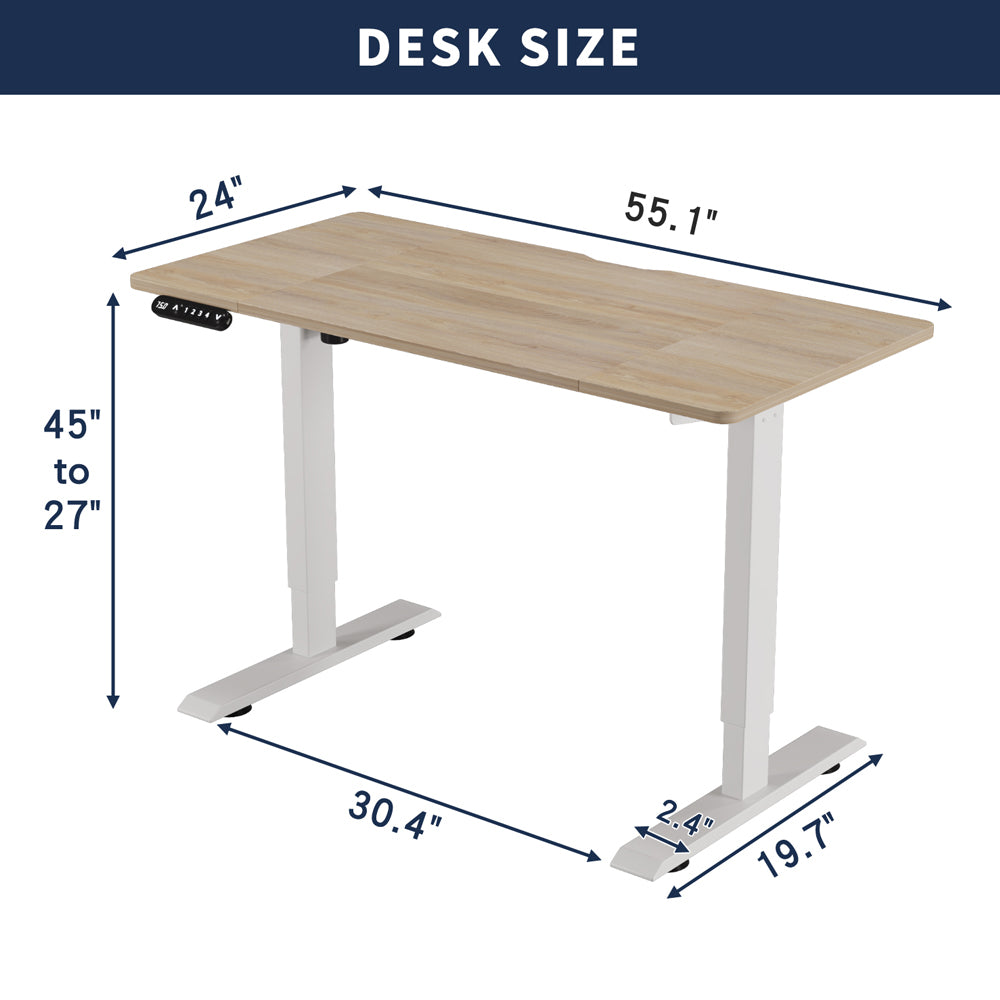 55"×24" Light Adjustable Electric Standing Desk