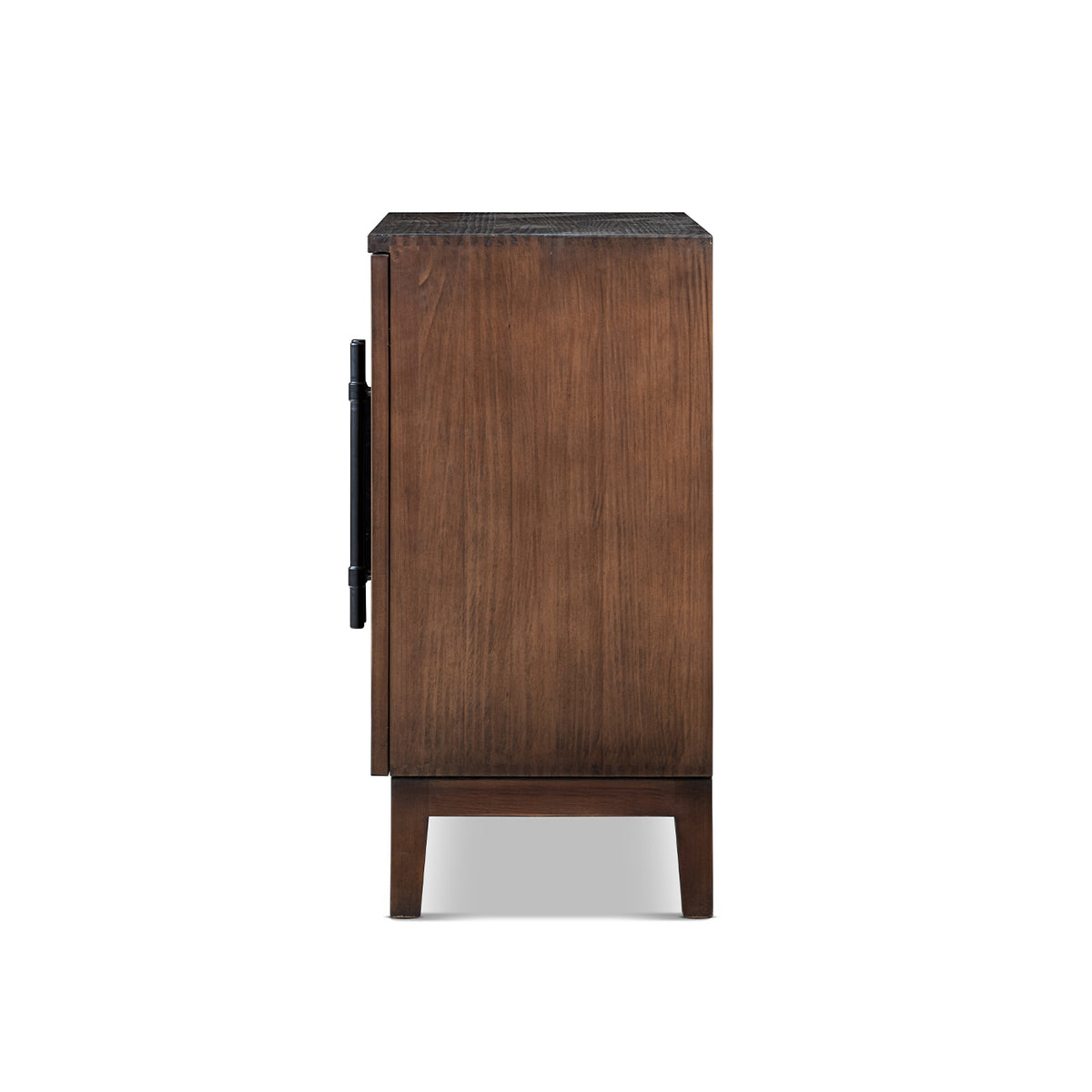 Koa 35-Inch Woven Wood Cabinet, Dark Brown