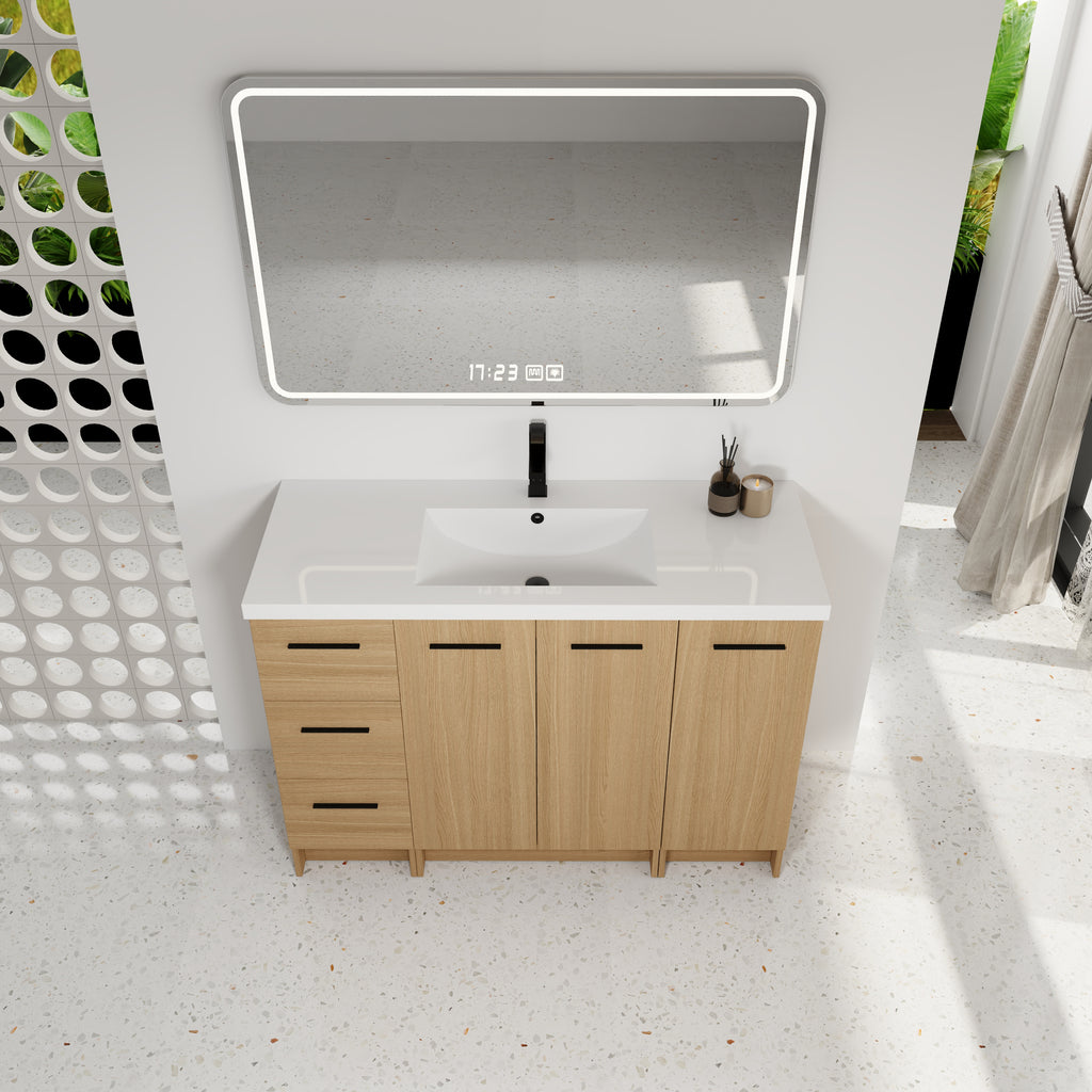 48" Modular Freestanding Bathroom Vanity with Resin Sink Top