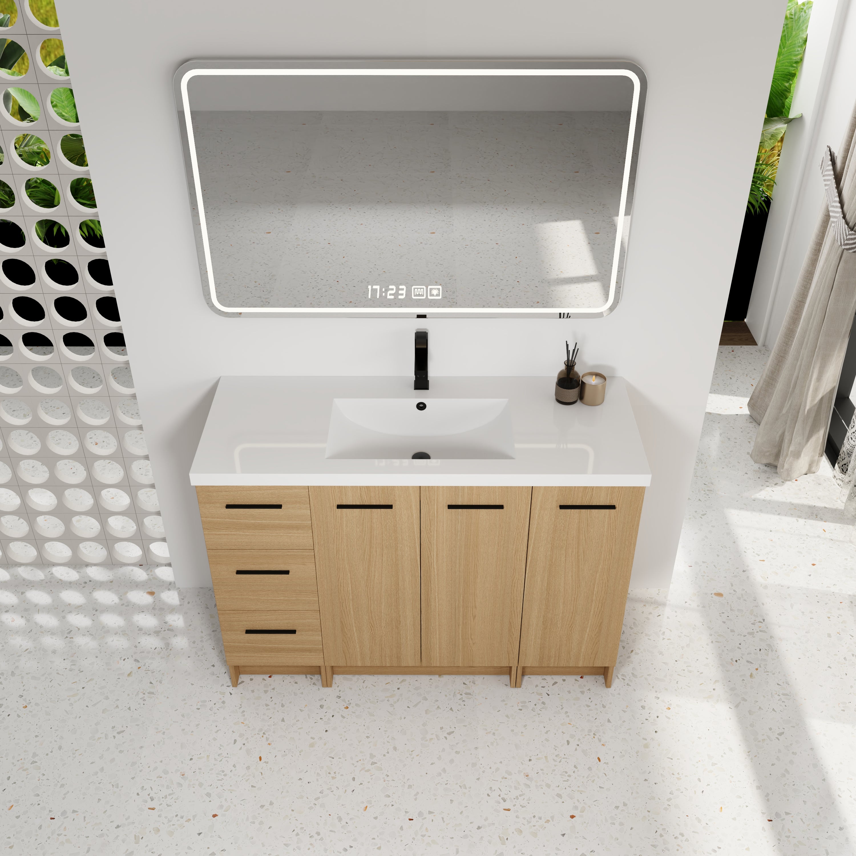 48" Modular Freestanding Bathroom Vanity with Resin Sink Top