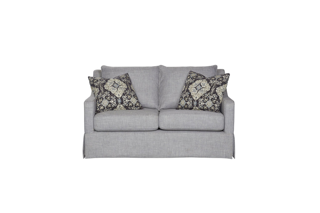 Loveseat With Skirt And Reversable Cushions And 2 Pillows