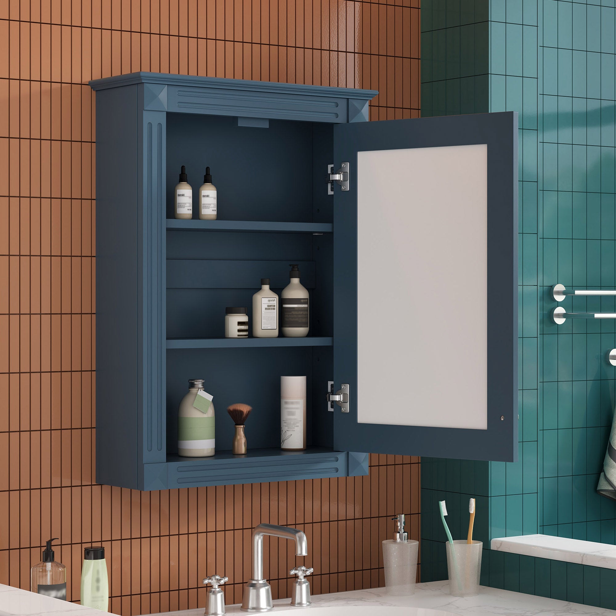 20" Wall Mounted Bathroom Storage Cabinet with Mirror