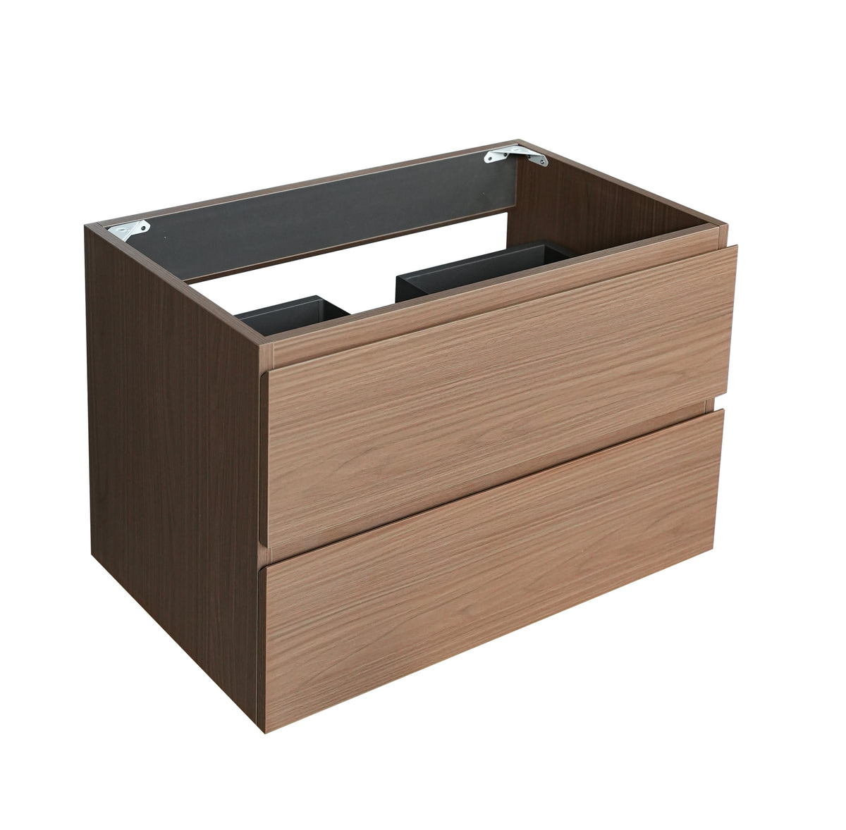 Alice Wall Mount Bathroom Vanity Cabinet, 30-Inch, Walnut Brown, Without Basin