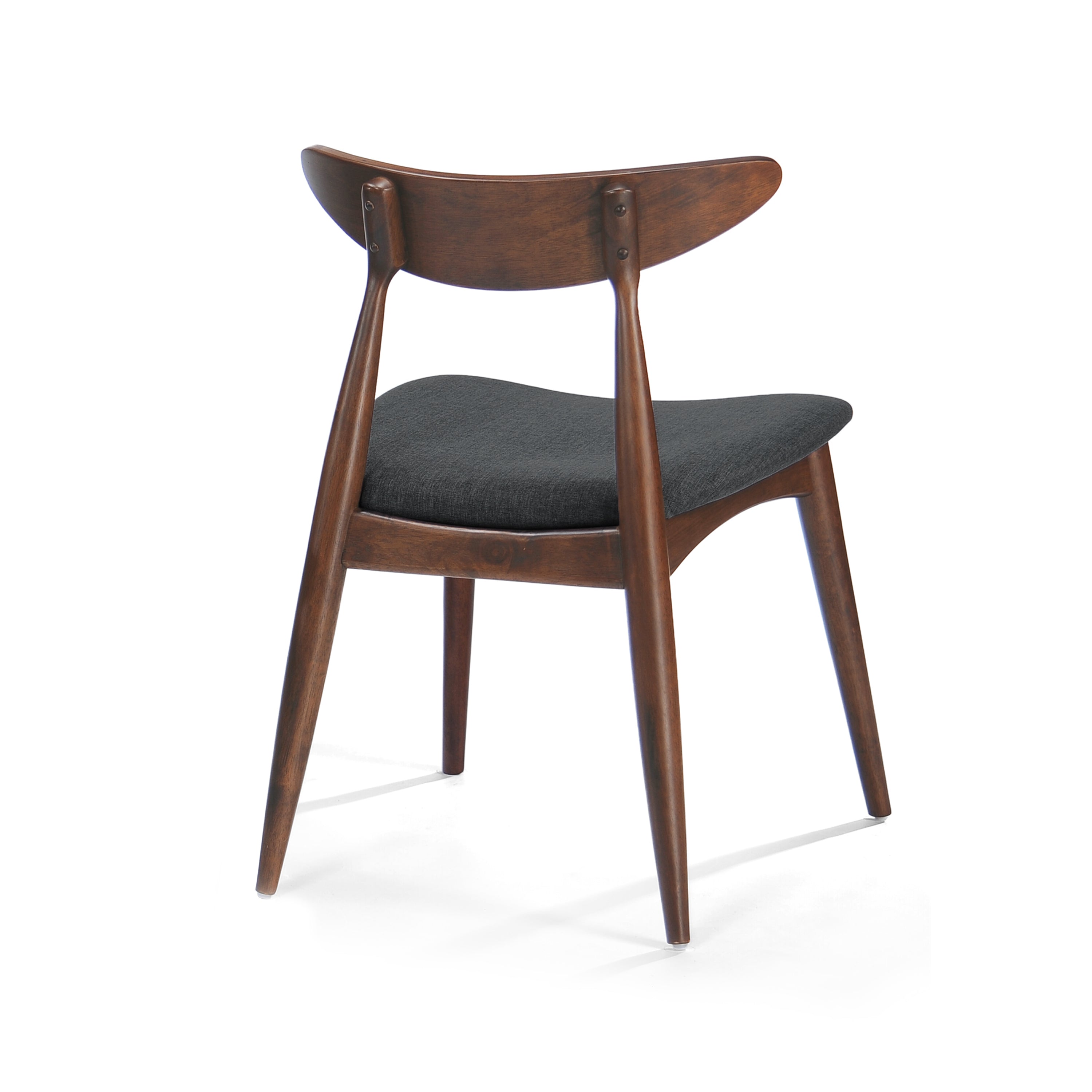 Set of 2 Retro Rubberwood Chairs with Ergonomic Back & Plush Cushions