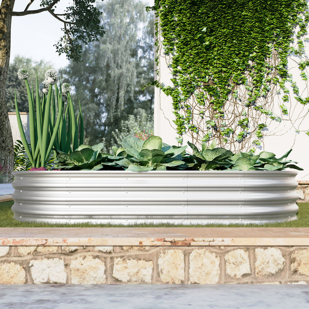 2-Piece Galvanized Raised Garden Bed Kit