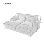 86.5" Oversized Loveseat Chaise Lounge Sectional Sofa Bed