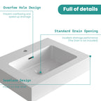 Integrated Solid Surface Basin - Glossy White