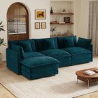 Oversize 3-Seater Sofa with Ottoman for Living Rooms