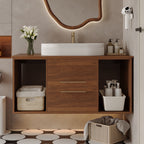 Wall-Mounted Bathroom Vanity with Ceramic Sink