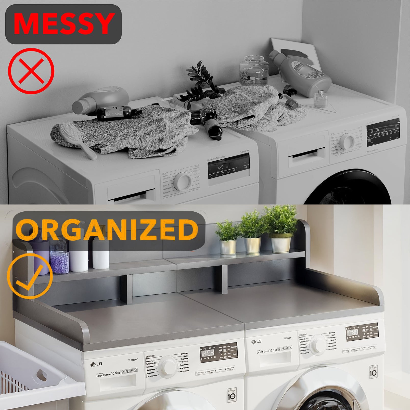 Washer Dryer Countertop with Non-slip Pads