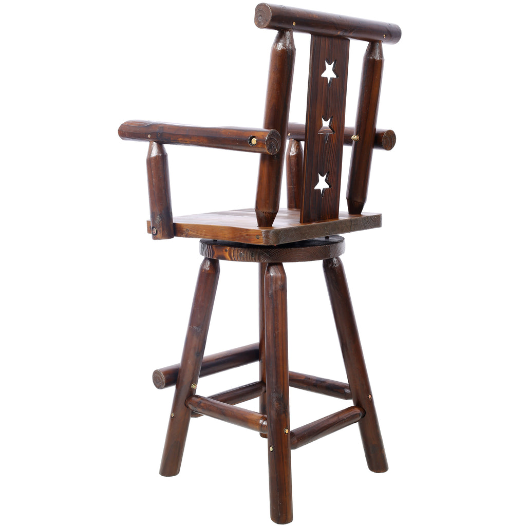 Rustic Bar Stool - Fir Wood Construction