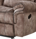 Zubaida Two Tone Chocolate Velvet Recliner Sofa with USB Port & Drop Down Table
