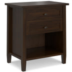 Warm Shaker Solid Wood Nightstand in Brunette