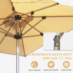 Rectangle Patio Umbrella with Crank Lift and Tilt Function