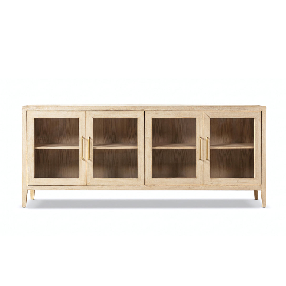 Marlowe 83-Inch Glass Door Sideboard, Brushed White