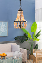 Large Beaded 4-Light Chandelier